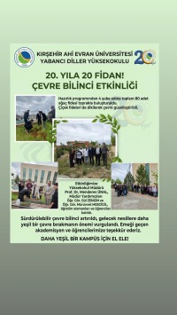 20. Yıl Etkinlikleri Kapsamında “20. Yıla 20 Fidan” Etkinliği Gerçekleştirildi